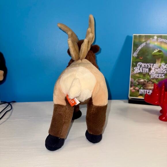 Wild Republic Elk Plush 12” Wildlife Stuffed Animal EUC Brown Antlers - Picture 4 of 6